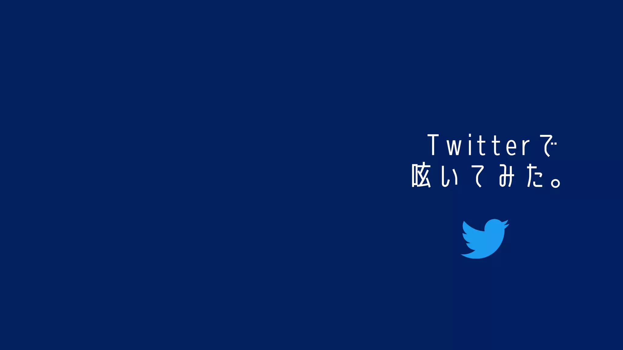 Twitterで
呟いてみた。
 