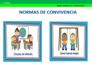 I - Unidad:
Tema: NORMAS DE CONVIVENCA
 