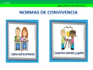 I - Unidad:
Tema: NORMAS DE CONVIVENCA
 