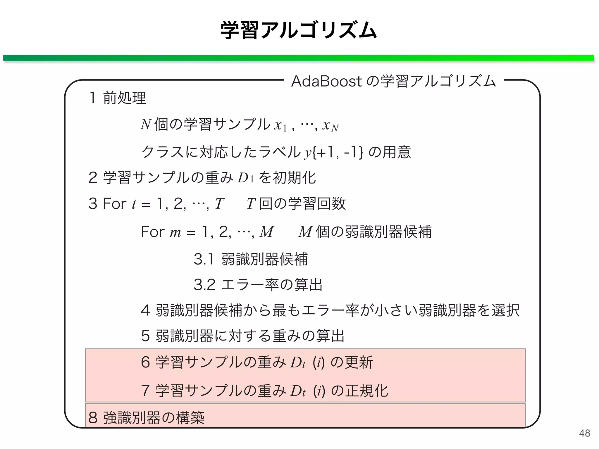 学習アルゴリズム
48
 