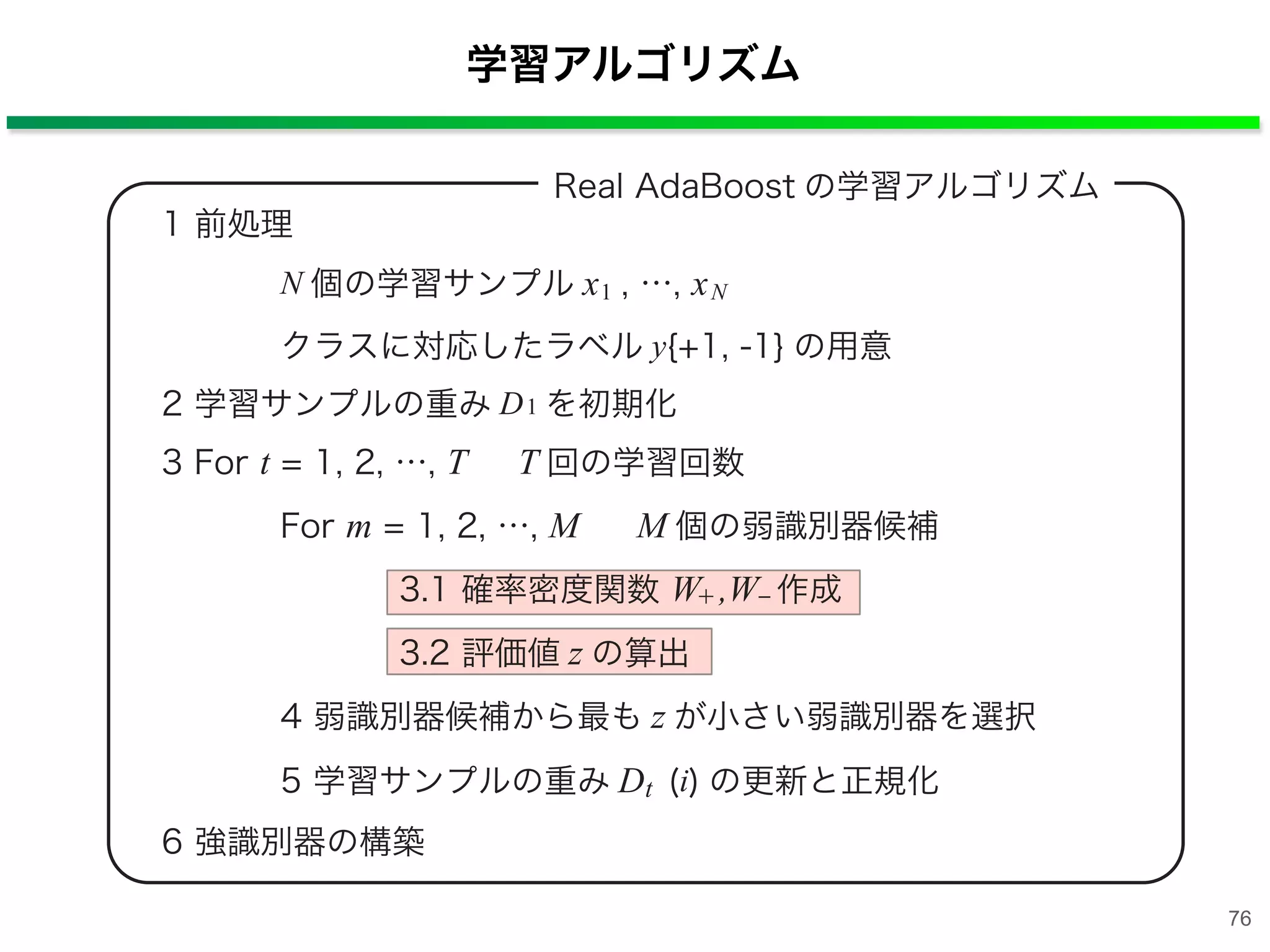 学習アルゴリズム
76
 