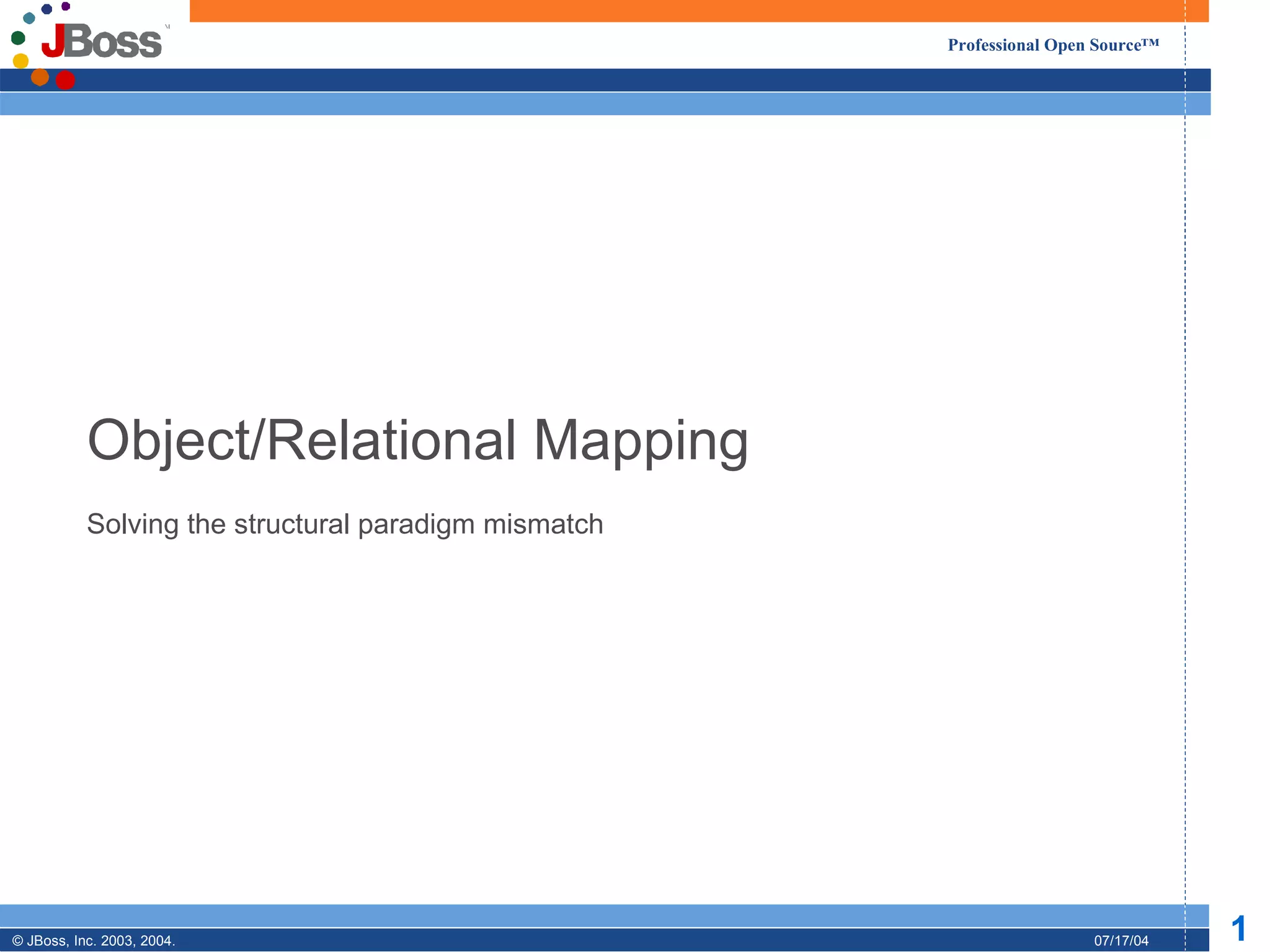 03 Object Relational Mapping | PPT