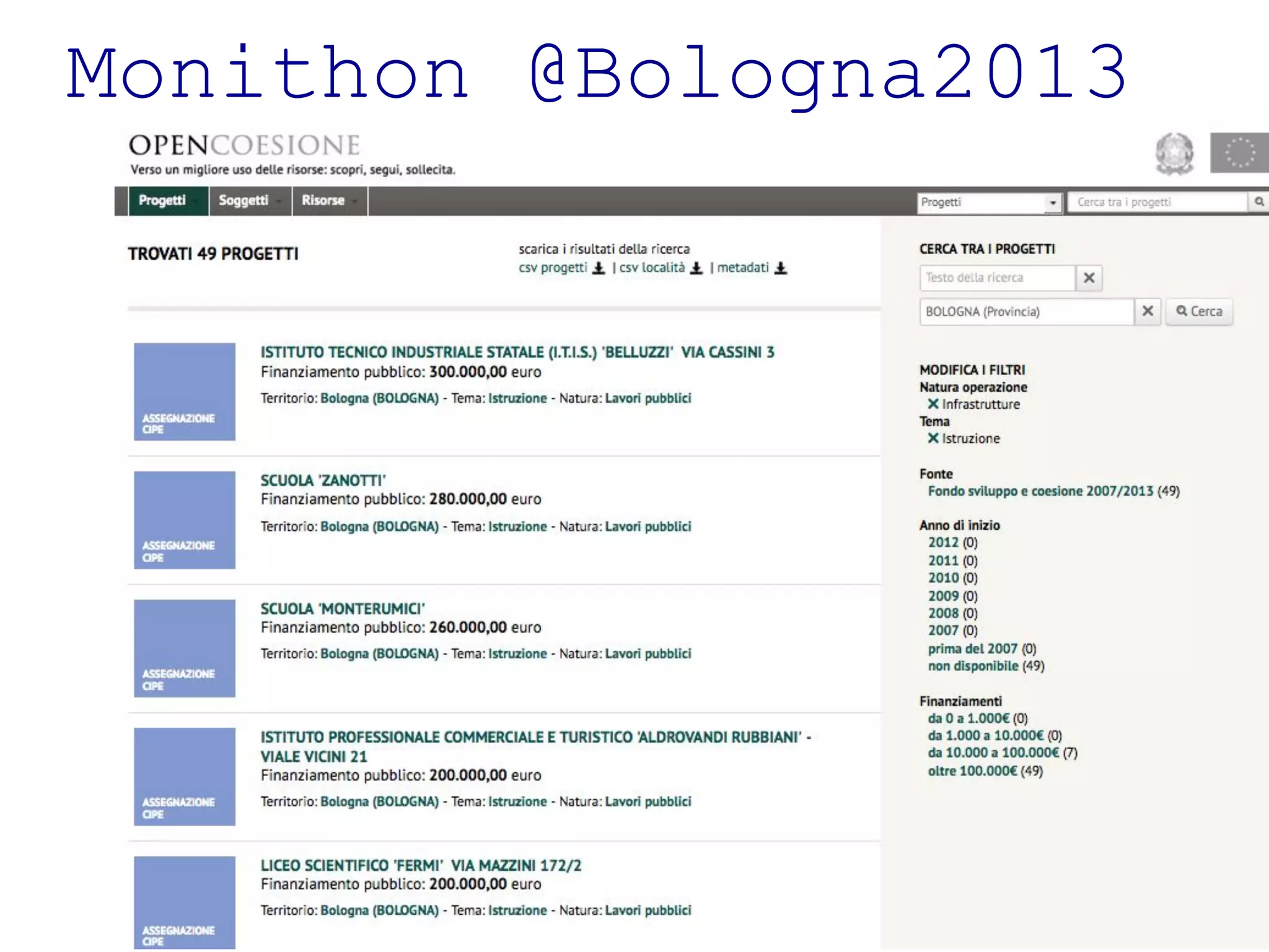 Monithon @Bologna2013 
 