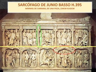 SARCÓFAGO DE JUNIO BASSO H.395
MÁRMOL DE CARRARA, DE UNA PIEZA, 234CM X142CM
 
