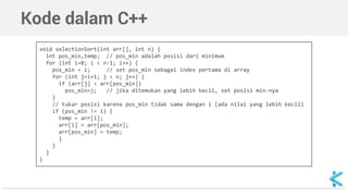 Algoritma dan Struktur Data - Selection Sort | PDF