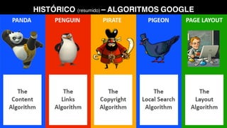 HISTÓRICO (resumido) – ALGORITMOS GOOGLE
 