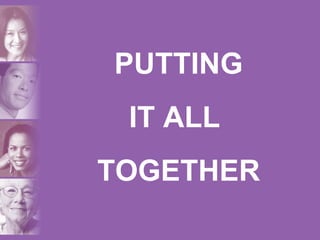 PUTTING
IT ALL
TOGETHER
 