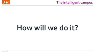 The intelligent campus
How will we do it?
13/04/2018
 