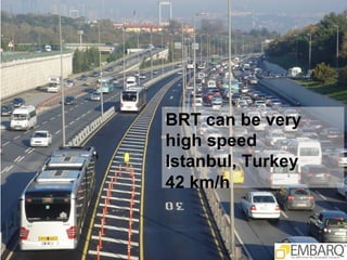 BRT can be very
high speed
Istanbul, Turkey
42 km/h
 