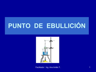 PUNTO  DE  EBULLICIÓN Facilitador:  Ing. Ana Avilés T. 