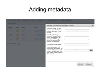 Adding metadata
 