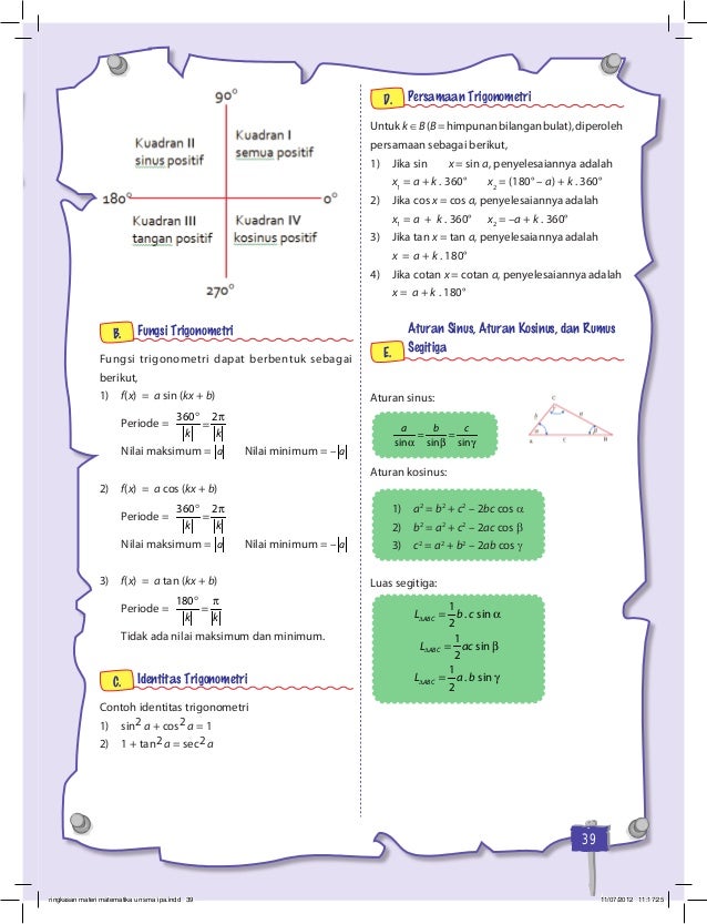 Rangkuman Materi Matematika Kelas 10 Semester 1 - Soal Kita