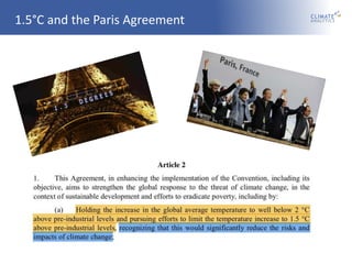 1.5°C and the Paris Agreement
 