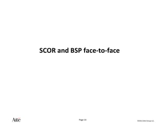 ©2012 Aite Group LLC.
Page 14
SCOR and BSP face-to-face
 