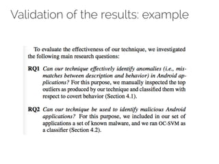 Validation of the results: example 
 