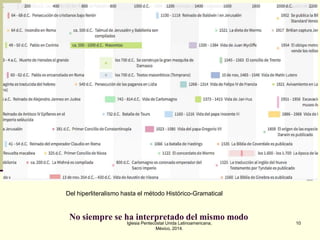 Del hiperliteralismo hasta el método Histórico-Gramatical

No siempre se ha interpretado del mismo modo
Iglesia Pentecostal Unida Latinoamericana,
México, 2014.

10

 