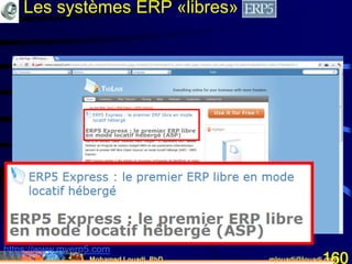 Mohamed Louadi, PhD mlouadi@louadi.com160
https://www.myerp5.com
Les systèmes ERP «libres»
 