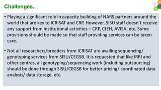 Research Program Genetic Gains (RPGG) Review Meeting 2021: Update on Sequencing & Informatics Services Unit By Ms Anu Chitikineni
