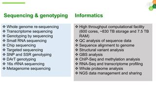 Research Program Genetic Gains (RPGG) Review Meeting 2021: Update on Sequencing & Informatics Services Unit By Ms Anu Chitikineni