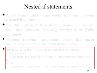 Comprehensive Guide to Java Selection Statements and Boolean Logic | PPT