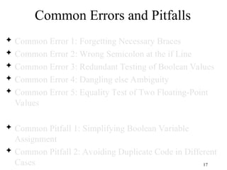 Comprehensive Guide to Java Selection Statements and Boolean Logic | PPT