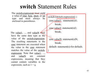 Comprehensive Guide to Java Selection Statements and Boolean Logic | PPT
