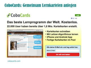 CoboCards: Gemeinsam Lernkarteien anlegen




 cobocards.com
 