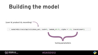 Building an Implicit Recommendation Engine with Spark with Sophie ...