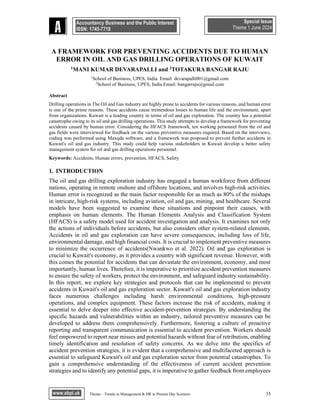 A FRAMEWORK FOR PREVENTING ACCIDENTS DUE TO HUMAN ERROR IN OIL AND GAS ...