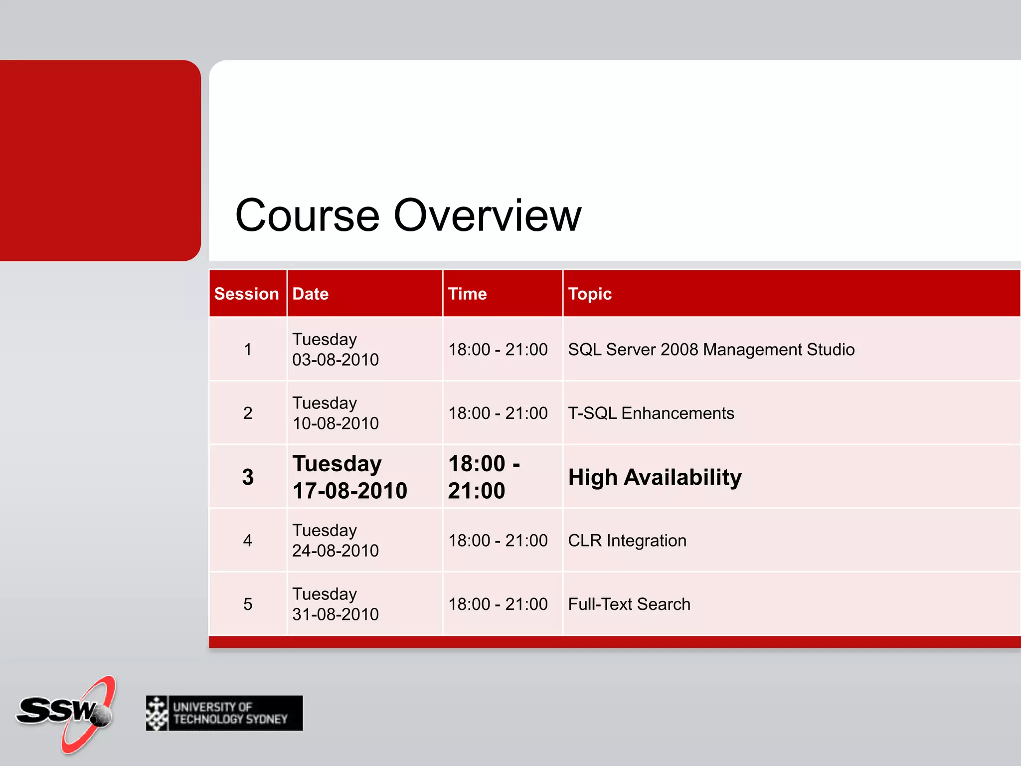 Course Overview