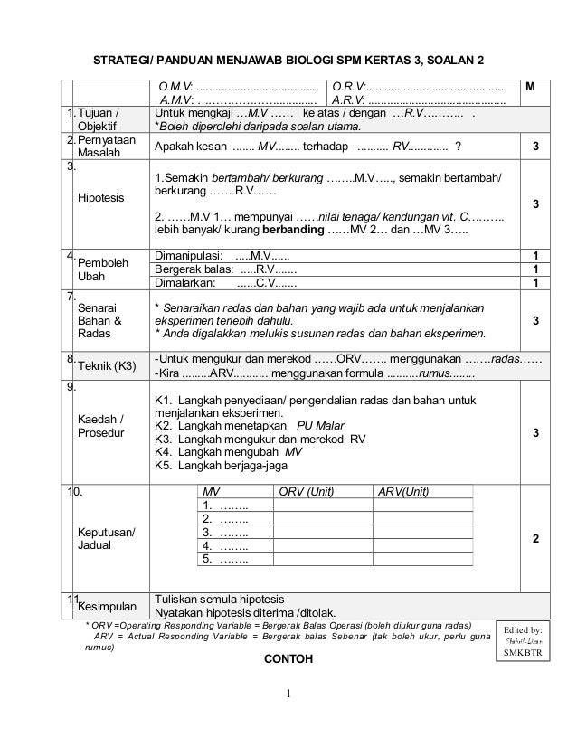 Soalan Latihan Biologi Tingkatan 4 Bab 2 - Persoalan t