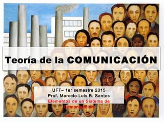 Teoría de la COMUNICACIÓN
UFT– 1er semestre 2017
Prof. Marcelo Luis B. Santos
Elementos de un Sistema de
Comunicación
 
