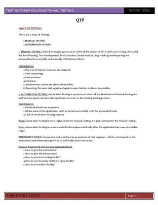 Qtp Functional Testing 03 test automation functional testing (qtp) | PDF