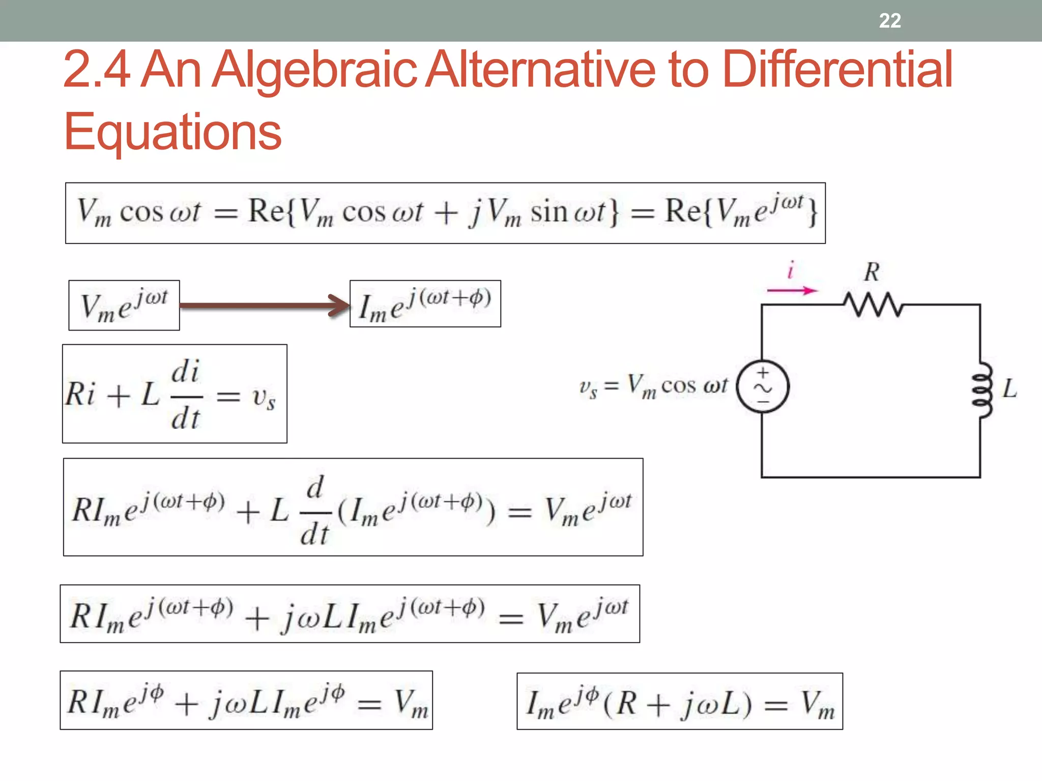 2.4An AlgebraicAlternative to Differential
Equations
22
 