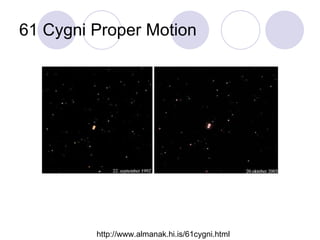 61 Cygni Proper Motion http://www.almanak.hi.is/61cygni.html 