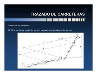 Casos que se presentan:
b) Si la pendiente media del terreno es mayor que la máxima del terreno.
 
