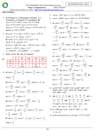 unidad numero 3 trigonometria. REpaso de los reales | PDF