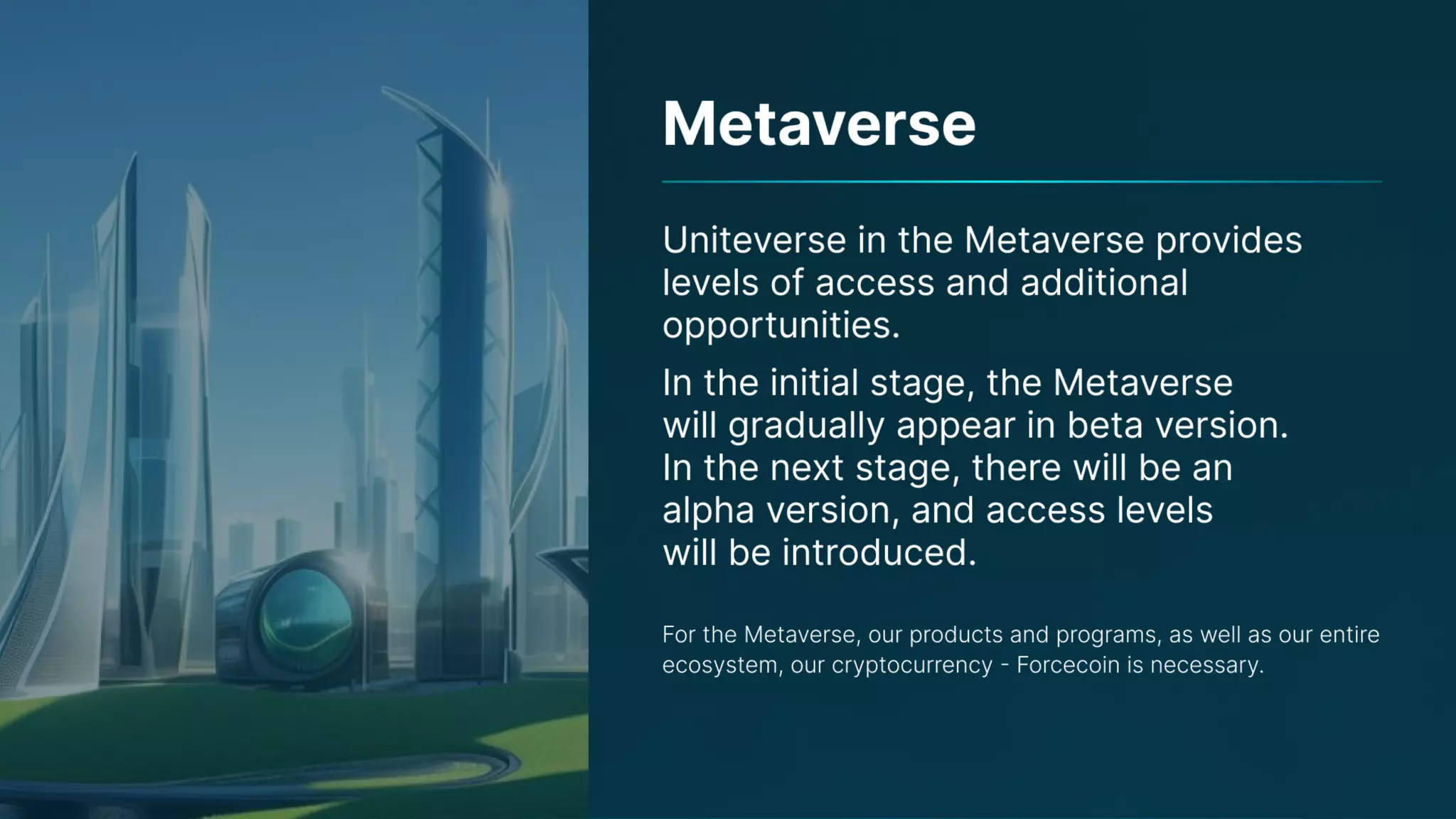 Presentation on the Uniteverse Program of Meta Force - English