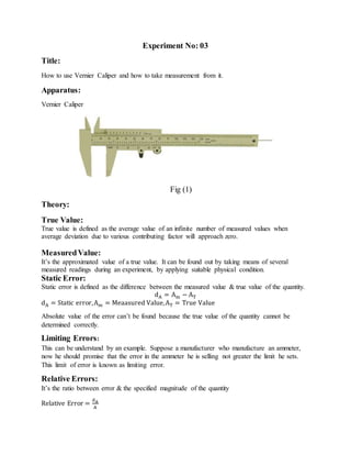 Vernier caliper practical theory discount
