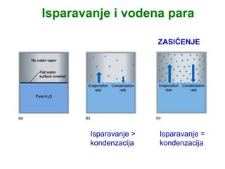 Isparavanje i vodena para

                       ZASIĆENJE




       Isparavanje >   Isparavanje =
       kondenzacija    kondenzacija
 