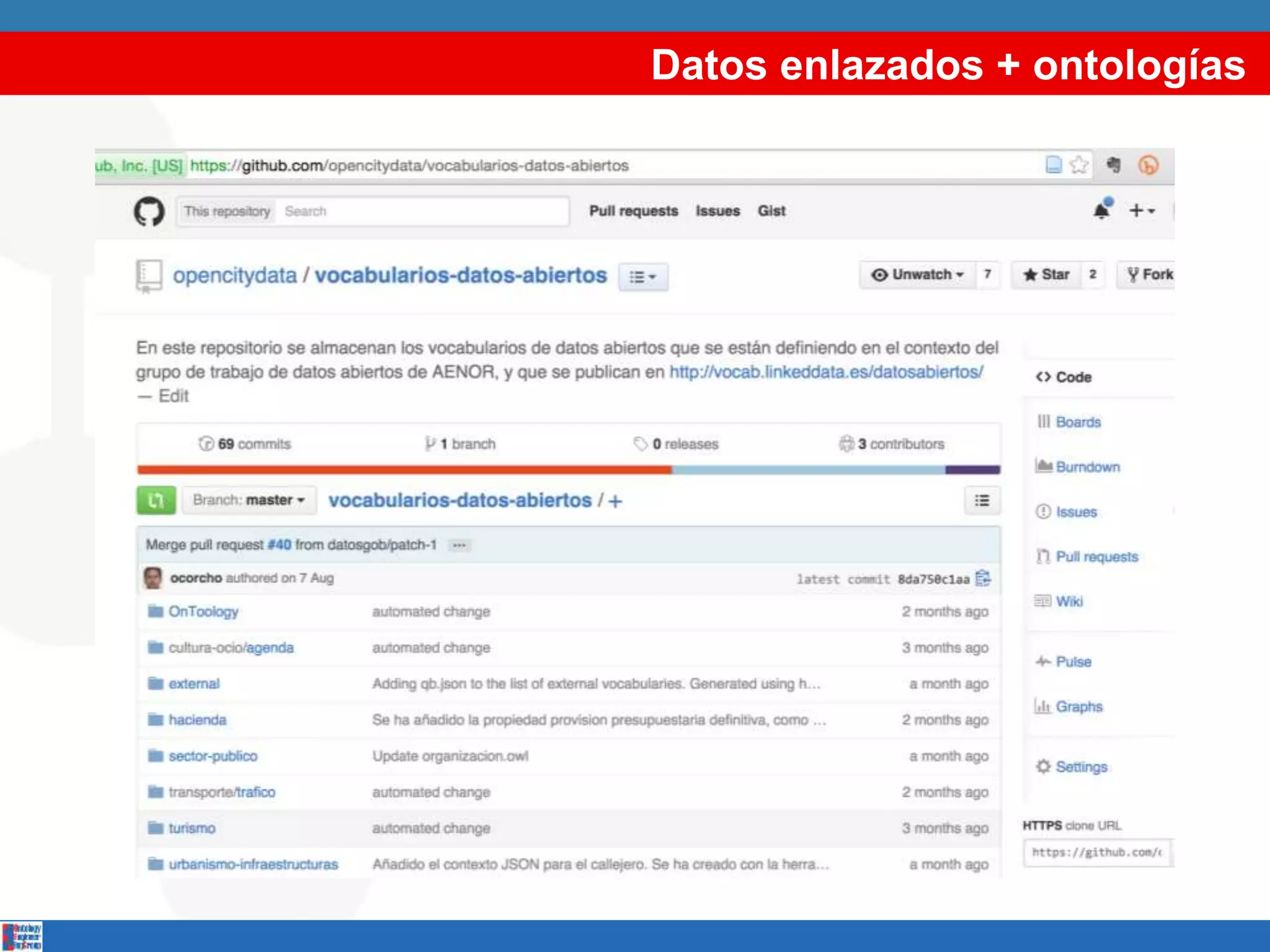 Datos enlazados + ontologías
 
