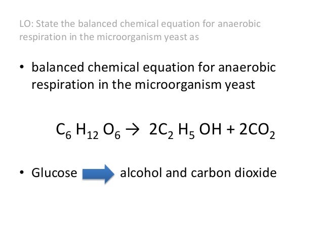 ️ Word equation for anaerobic respiration in yeast. Cell ...