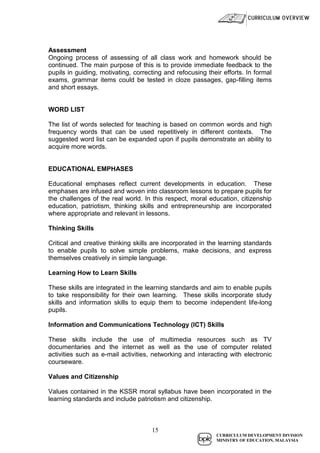 english kssr year 1 guide book | PDF