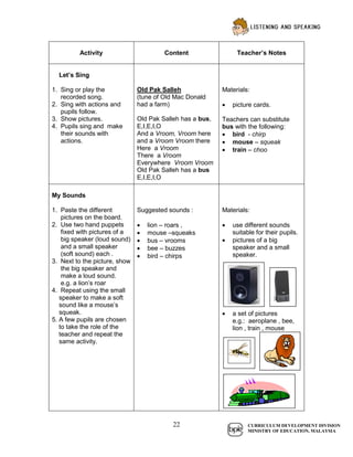 english kssr year 1 guide book | PDF