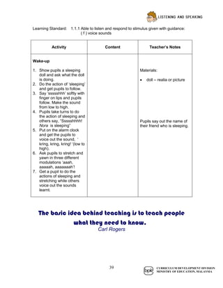 english kssr year 1 guide book | PDF