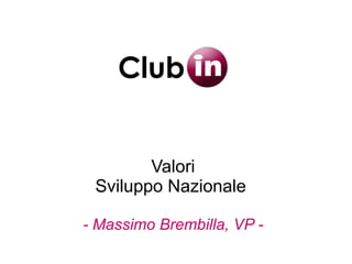 Valori S viluppo Nazionale  - Massimo Brembilla, VP - Club 
