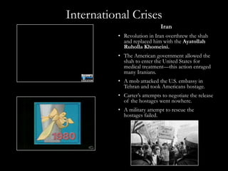Ended recognition of the Republic of China on TaiwanSoviet RelationsCarter wrote to Brezhnev about his concerns with Soviet human rights issues.