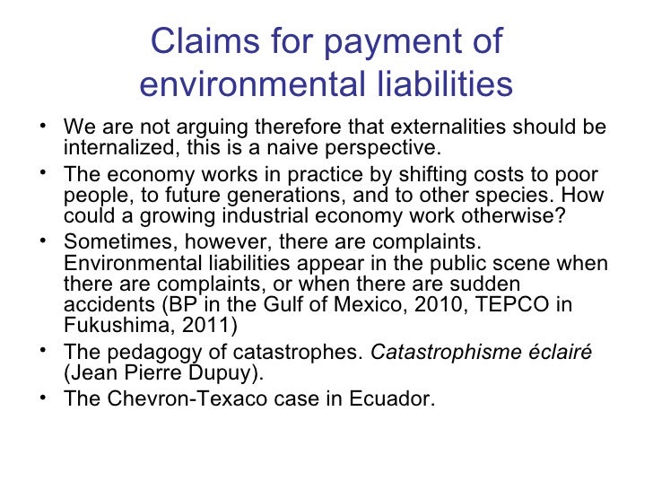 environmental justice for texaco oil company Environmental and health claims the plaintiffs have suggested that ecuadorians did not care about their environment because they had few environmental requirements texaco petroleum the plaintiffs claim that the process used by texaco petroleum and ecuador's state owned oil company. environmental justice for texaco oil company Environmental and health claims the plaintiffs have suggested that ecuadorians did not care about their environment because they had few environmental requirements texaco petroleum the plaintiffs claim that the process used by texaco petroleum and ecuador's state owned oil company.