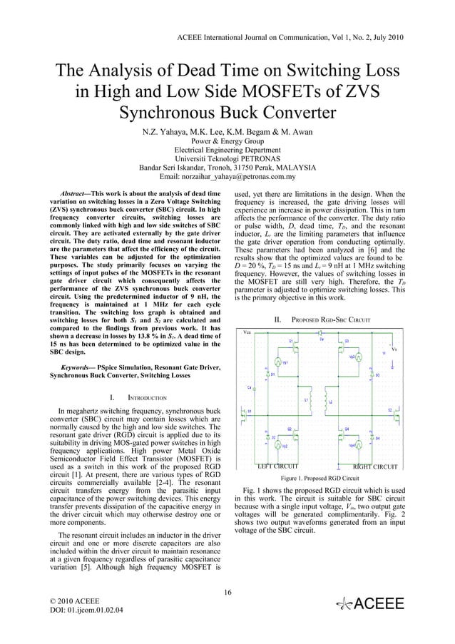 The Analysis of Dead Time on Switching Loss in High and Low Side