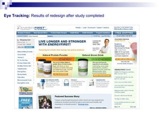 Eye Tracking:  Results of redesign after study completed 